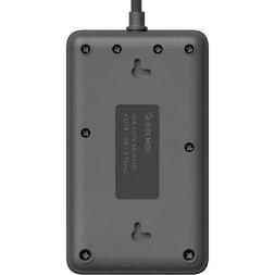 Удлинитель с сетевым фильтром 3х1.5м 10А 4USB + 2USBC 2500Вт ПВС 3х1 прямоуг. черн. КОСМОС FKsm1.5m-3gPF(B)USB