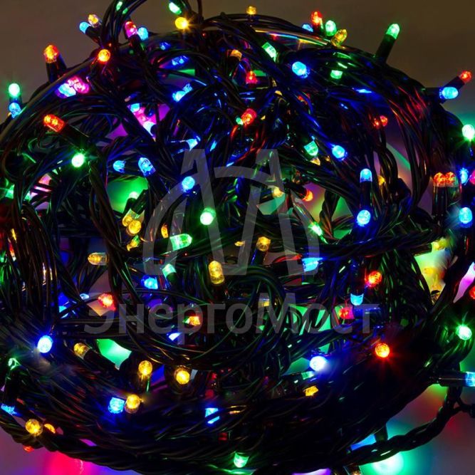 Гирлянда &amp;quot;ТВИНКЛ ЛАЙТ LED КАУЧУК&amp;quot; (с контроллером 8 режимов) 20м 240LED 20Вт 220В IP67 мультиколор NEON-NIGHT 303-329