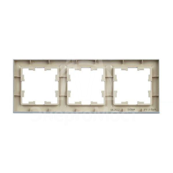 Рамка 3-м BRITE РУ-3-БрА алюм. IEK BR-M32-K47