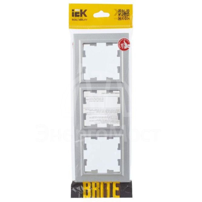 Рамка 3-м BRITE РУ-3-БрА алюм. IEK BR-M32-K47