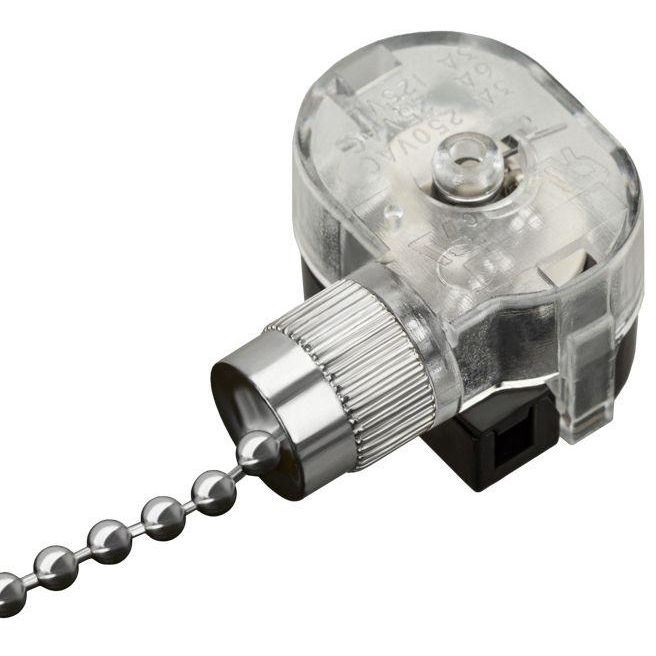 Выключатель для настенного свет. с цепочкой и дерев. наконечником серебр. (уп.10шт) Rexant 32-0105