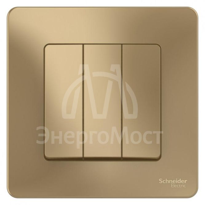 Выключатель 3-кл. СП Blanca 10А IP20 (сх. 1+1+1) 250В титан SchE BLNVS100504