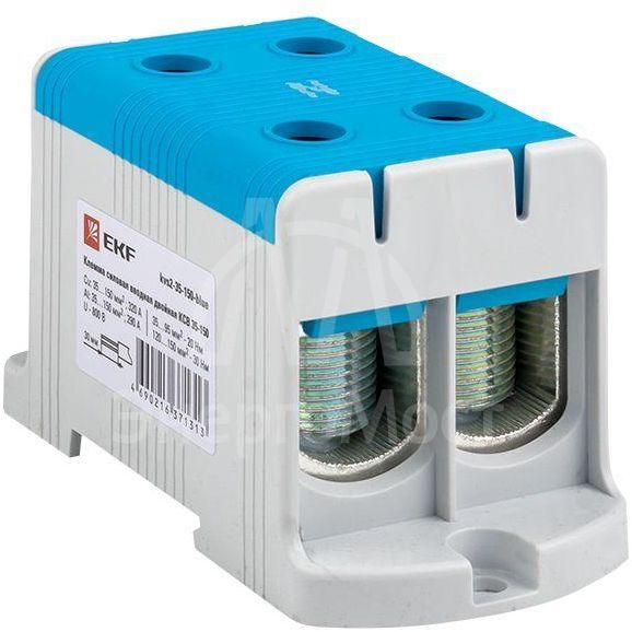 Клемма силовая вводная двойная КСВ 35-150кв.мм син. PROxima EKF kvs2-35-150-blue