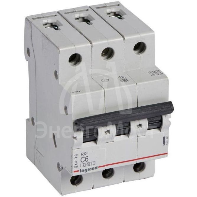 Выключатель автоматический модульный 3п C 6А 4.5кА RX3 Leg 419705