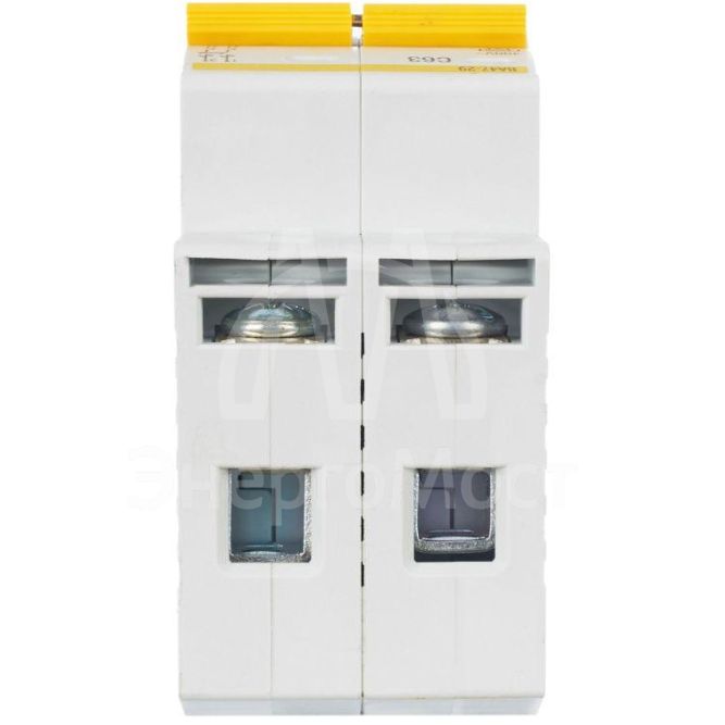 Выключатель автоматический модульный 2п C 63А 4.5кА ВА47-29 IEK MVA20-2-063-C