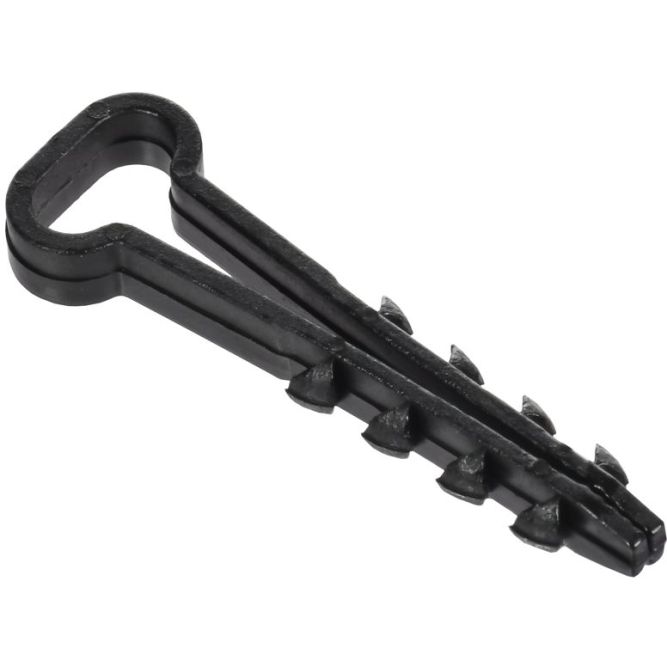 Дюбель-хомут 10х5мм для плоского кабеля нейлон черн. (уп.100шт) GENERICA UDH14-10-05-100-K02-G