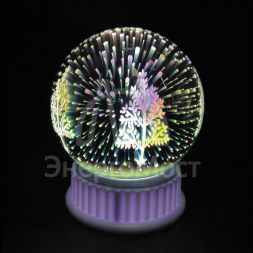 Светильник Шар ENGDS-14 с внутренней проекцией &amp;quot;Новогодний лес&amp;quot; 3хAAA IP20 Эра Б0051950