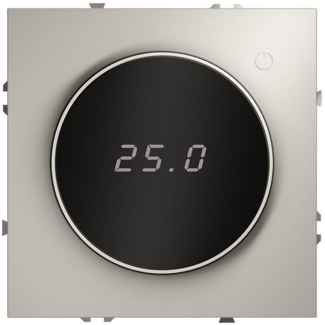 Терморегулятор электронный S70 с индикацией и датчиком для теплого пола механизм кашемир Voltum VLS070103