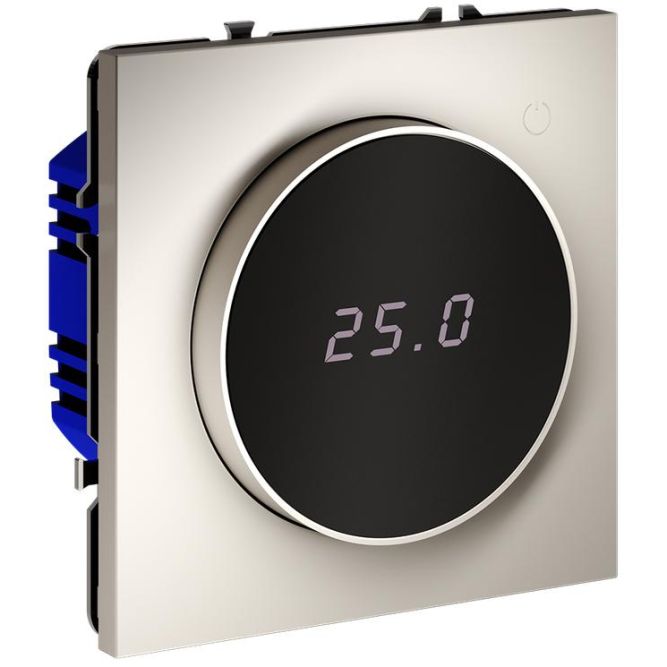 Терморегулятор электронный S70 с индикацией и датчиком для теплого пола механизм кашемир Voltum VLS070103