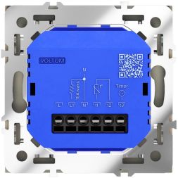 Терморегулятор электронный S70 с индикацией и датчиком для теплого пола механизм кашемир Voltum VLS070103