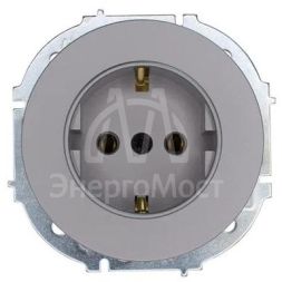 Розетка 1-м OSEN IP20 16А с заземл. ПБТ механизм сер. матов. LEZARD 743-7488-122B