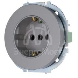 Розетка 1-м OSEN IP20 16А с заземл. ПБТ механизм сер. матов. LEZARD 743-7488-122B