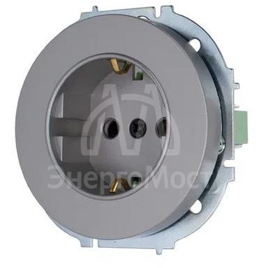 Розетка 1-м OSEN IP20 16А с заземл. ПБТ механизм сер. матов. LEZARD 743-7488-122B