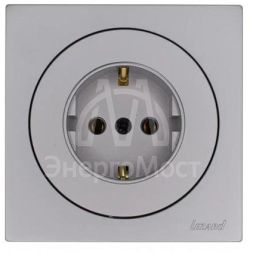 Розетка 1-м OSEN IP20 16А с заземл. ПБТ механизм сер. матов. LEZARD 743-7488-122B