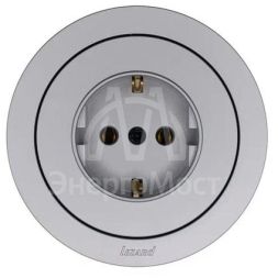 Розетка 1-м OSEN IP20 16А с заземл. ПБТ механизм сер. матов. LEZARD 743-7488-122B