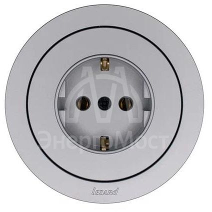 Розетка 1-м OSEN IP20 16А с заземл. ПБТ механизм сер. матов. LEZARD 743-7488-122B