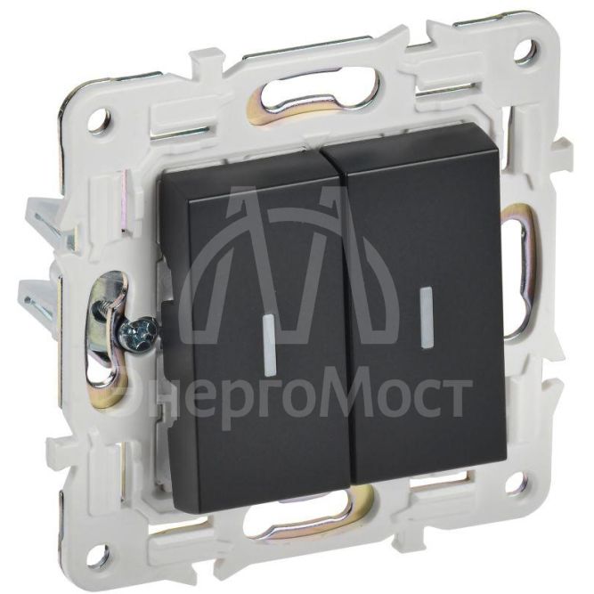 Выключатель 2-кл. SKANDY 10А SK-V09Bl с индикацией черн. IEK SK-V20-1-10-K02