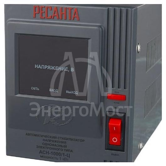 Стабилизатор напряжения АСН-1000/1-Ц 1ф 1кВт IP20 релейный Ресанта 63/6/2