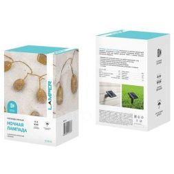 Светильник светодиодный Каскад Ночная Лампада 6м IP65 садовый с выносной солнечн. панелью 1м и аккумулятором 2 режима работы (мигание и постоянное) Lamper 602-240