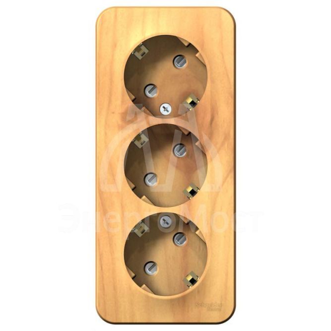 Розетка 3-м ОП BLANCA 16А 250В защ. шторки с заземл. изол. пласт. ясень SchE BLNRA011315