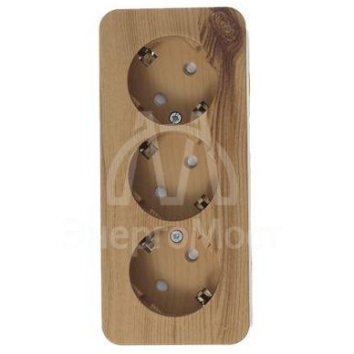 Розетка 3-м ОП BLANCA 16А 250В защ. шторки с заземл. изол. пласт. ясень SchE BLNRA011315