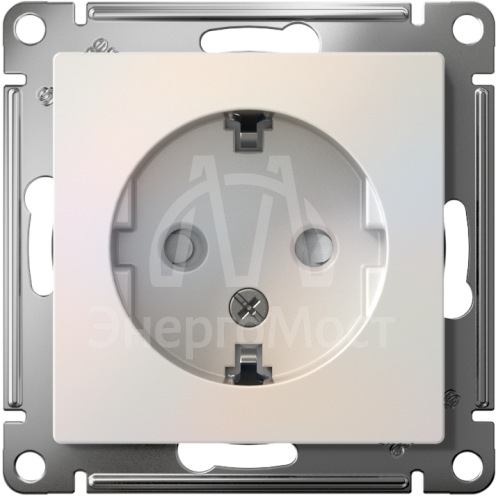 Механизм розетки 1-м СП AtlasDesign 16А с заземл. защ. шторки жемчуг SchE ATN000445
