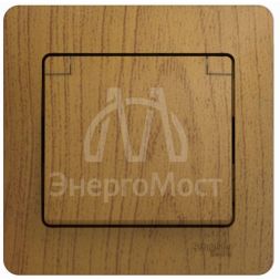 Розетка 1-м СП Glossa 16А с защ. крышкой защ. шторки с заземл. в сборе дер. дуб SchE GSL000546