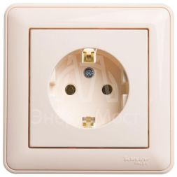 Розетка 1-м W59 16А без защ. шторок с заземл. сл. кость SchE RS16-154-28