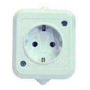Розетка 1-м ОП 16А IP44 п/герм. с заземл. бел. Makel 18308