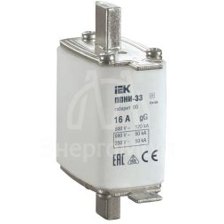 Вставка плавкая ППНИ-33 16А габарит 00 IEK DPP10-016