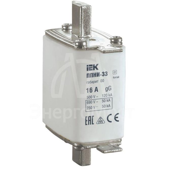 Вставка плавкая ППНИ-33 16А габарит 00 IEK DPP10-016
