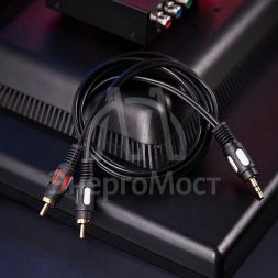 Шнур 3.5 Stereo Plug - 2RCA Plug 1.5м (GOLD) Rexant 17-4232