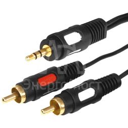 Шнур 3.5 Stereo Plug - 2RCA Plug 1.5м (GOLD) Rexant 17-4232