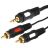 Шнур 3.5 Stereo Plug - 2RCA Plug 1.5м (GOLD) Rexant 17-4232