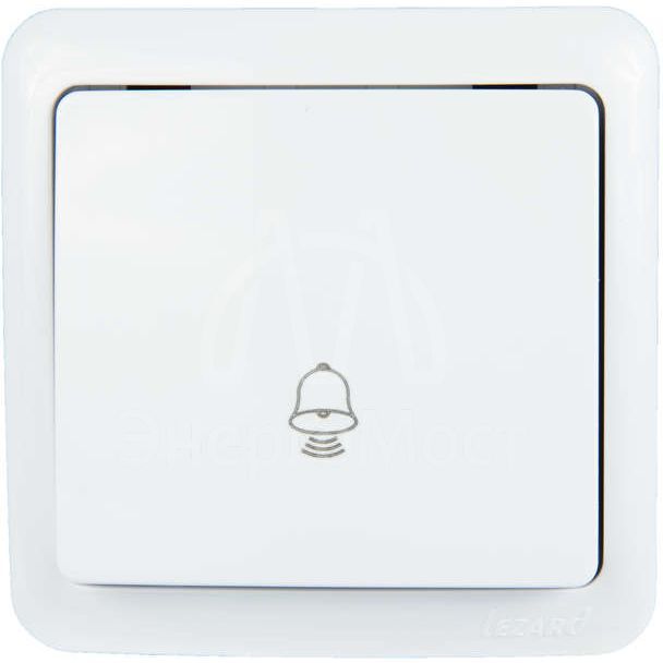 Кнопка звонка 1-кл. 1п ОП Viola 10А IP20 бел. LEZARD 751-0200-103