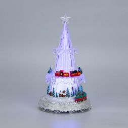 Фигура светодиодная "Новогодний поезд с мелодией" 30.5см RGB на подставке Neon-Night 513-025