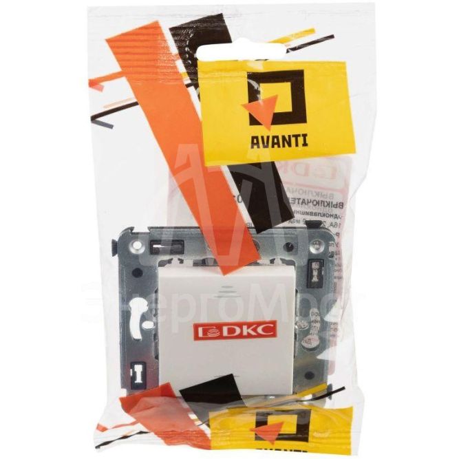 Выключатель 1-кл. 2мод. СП Avanti &amp;quot;Белое облако&amp;quot; 16А IP20 бел. DKC 4400103