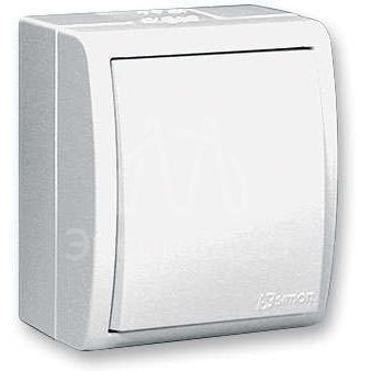 Выключатель 1-кл. ОП Simon 15 Aqua 10А IP54 с подсветкой винтов. зажим бел. Simon 1594104-030