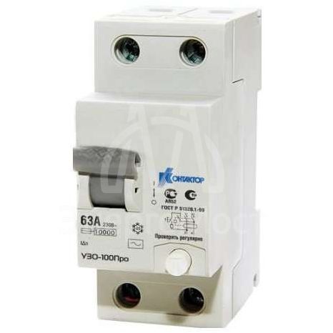 Выключатель дифференциального тока (УЗО) 2п 25А 30мА тип AC УЗО-100 КОНТАКТОР 7000511