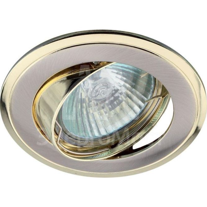 Светильник KL22А SN/G 50Вт MR16 12В точечный литой поворот. &amp;quot;двойной контур&amp;quot; сатин никель/зол. ЭРА C0043708