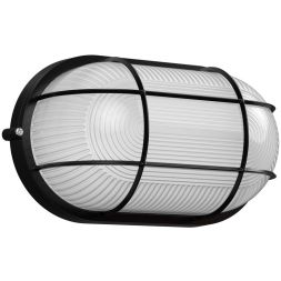 Светильник НПП 1202 100Вт E27 IP54 черн. овал с решеткой IEK LNPP0-1202-1-100-K02