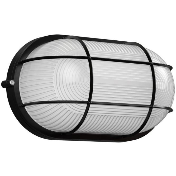 Светильник НПП 1202 100Вт E27 IP54 черн. овал с решеткой IEK LNPP0-1202-1-100-K02