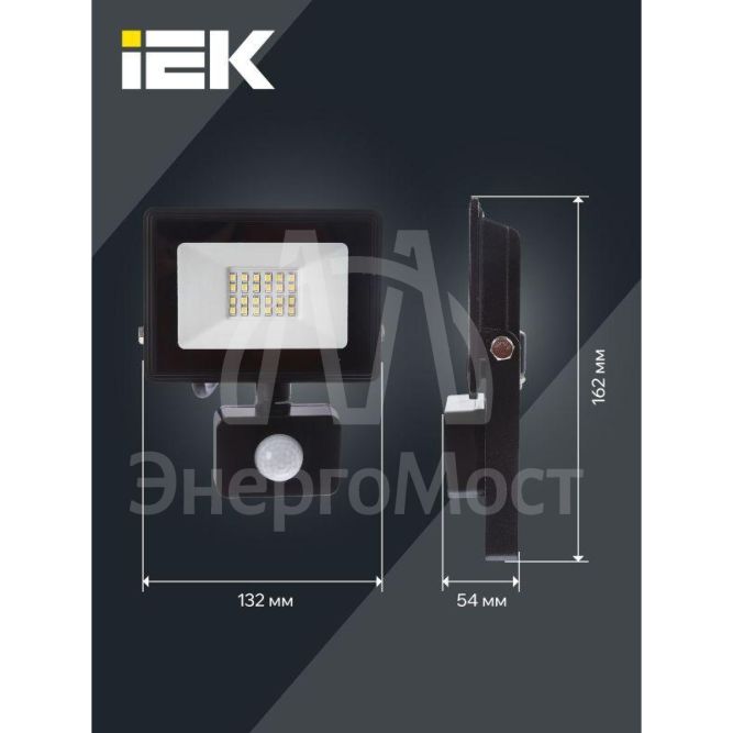 Прожектор светодиодный СДО 06-30Д 6500К IP54 с ДД черн. IEK LPDO602-30-65-K02