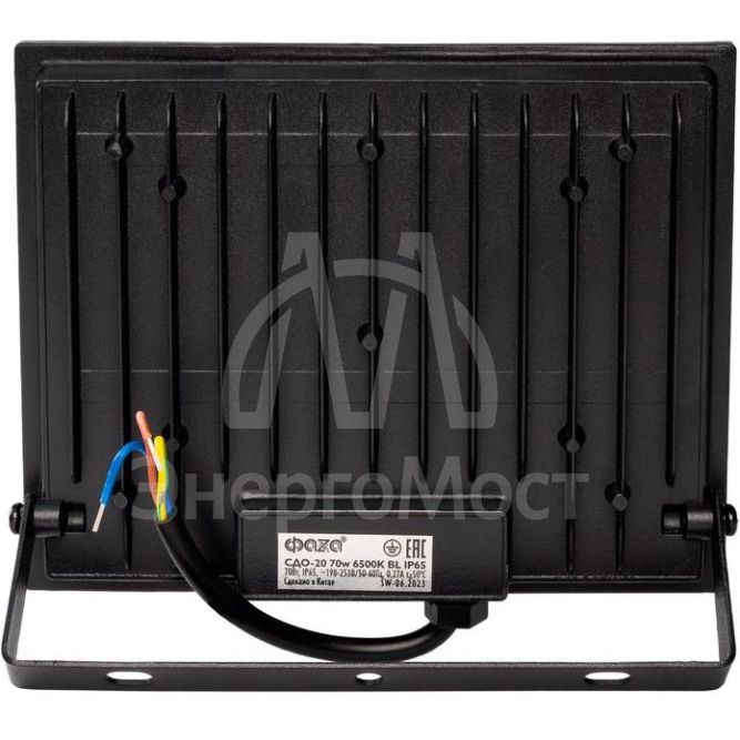 Прожектор светодиодный СДО-20 70Вт 6500К IP65 230В BL прозр. закаленное стекло ФАZА 5047327