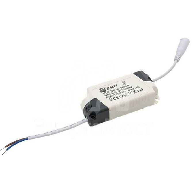 Светильник светодиодный ДВО 1010 20Вт 6500К IP20 встраив. Basic EKF DLL-1010-20-6500