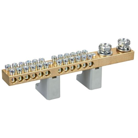 Шина нулевая N на двух угловых изоляторах 200А ШНИ-10х18-24-L2-С IEK YNN30-24-C2-K03