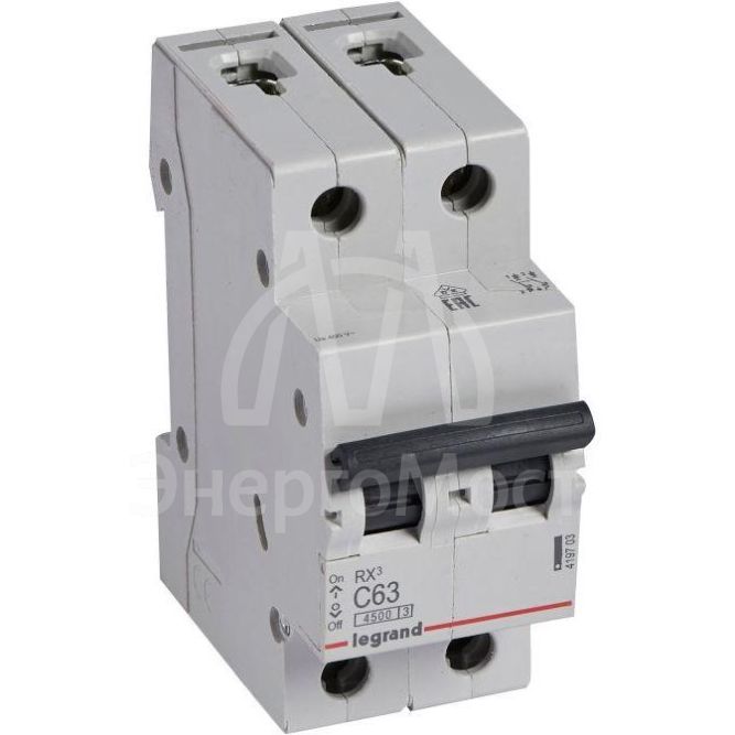 Выключатель автоматический модульный 2п C 63А 4.5кА RX3 Leg 419703