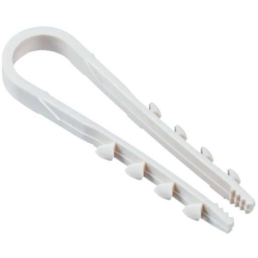 Дюбель-хомут PCD-R 05-10-45-100WH для круглого кабеля PA6.6 бел. (уп.100шт) JazzWay 5054783