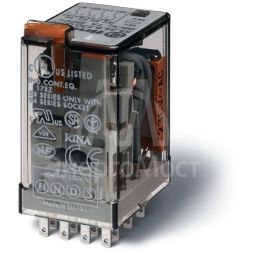 Реле миниатюрное универсальное электромеханич. монтаж в розетку 4CO 7А AgNi 24В AC RTI FINDER 553480240000