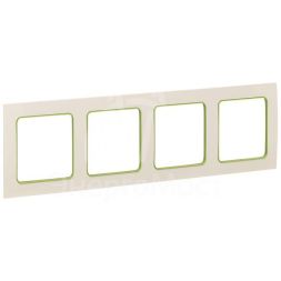 Рамка 4-м Стокгольм бел. с линией цвета зел. PROxima EKF EAM-G-303-10